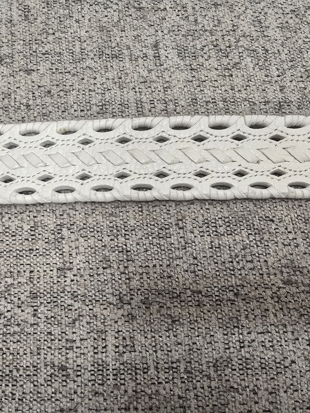 Brighton Western Women's White Belt with Silver Buckle Size 34 Woven Pattern - Picture 4 of 9